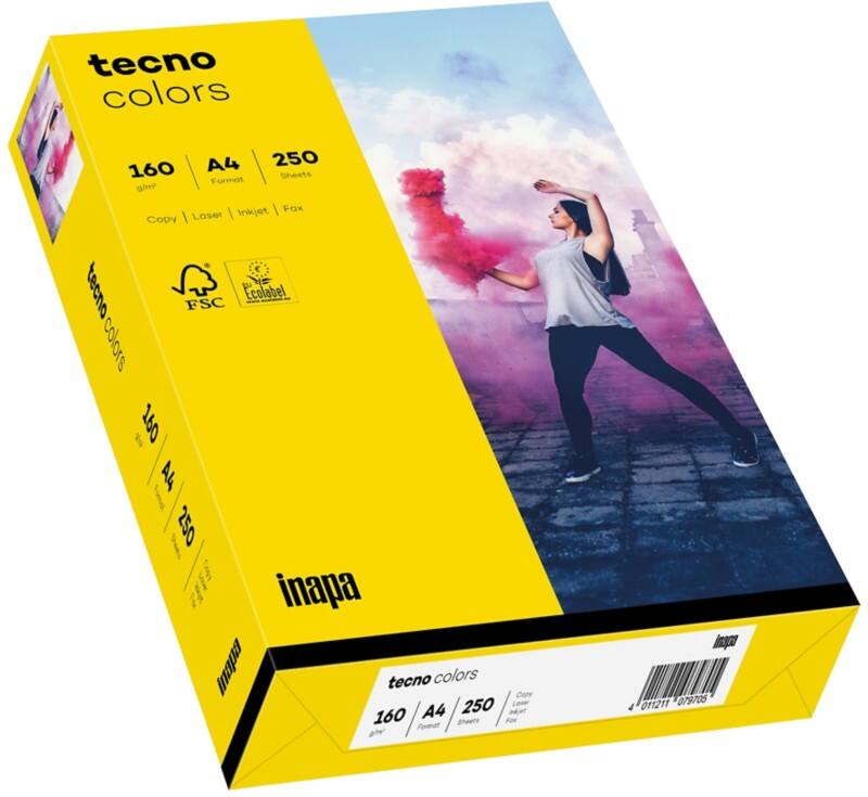 tecno colors A4 Gekleurd papier Felgeel 160 g/m² 250 Vellen