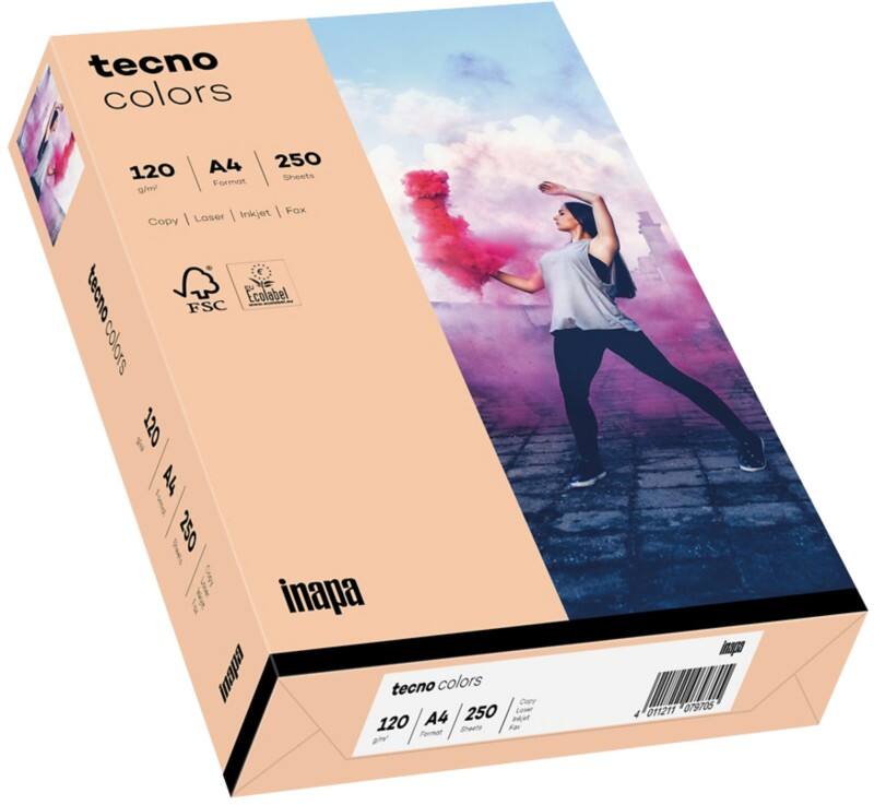 tecno A4 Gekleurd papier Zalmroze 120 g/m² 250 Vellen