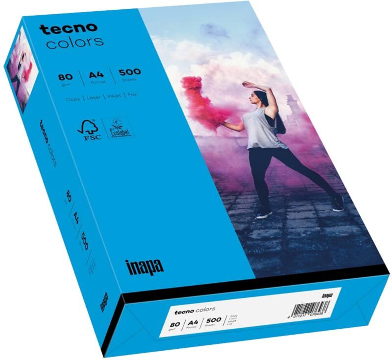 tecno A4 Gekleurd papier Blauw 80 g/m² 500 Vellen