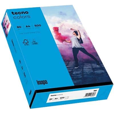 tecno A4 Gekleurd papier Blauw 80 g/m² 500 Vellen
