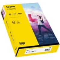 tecno A4 Gekleurd papier Geel 80 g/m² Mat 500 Vellen