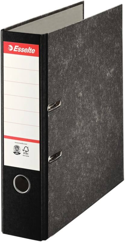 Esselte Essentials Breed Ordner A4 72 mm Zwart 2 Ringen 46997 Wolkenmarmer Staand Gerecycled