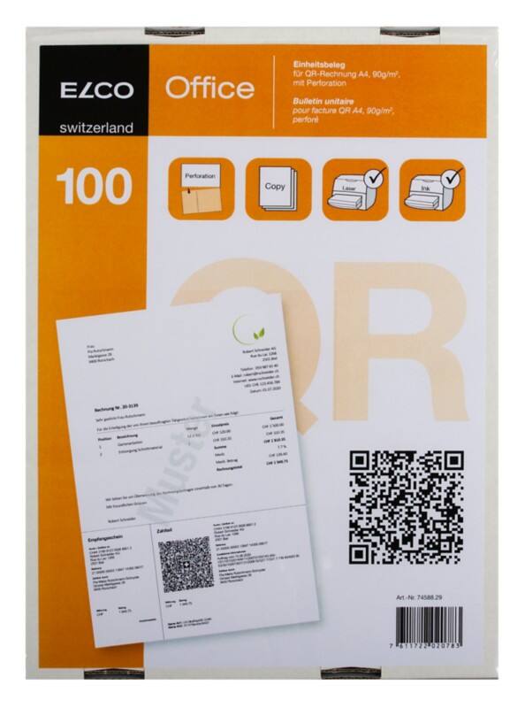 Elco QR-Factuurformulier A4 90 g 100 Stuks