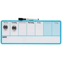 Nobo Mini Magnetisch whiteboard Weekagenda Wandmontage 1904047 Gelakt staal 360 x 140 mm Blauw, wit