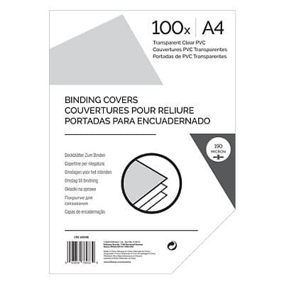 Inbindkaften A4 PVC (Polyvinylchloride) 190 Microns Transparant 100 Stuks