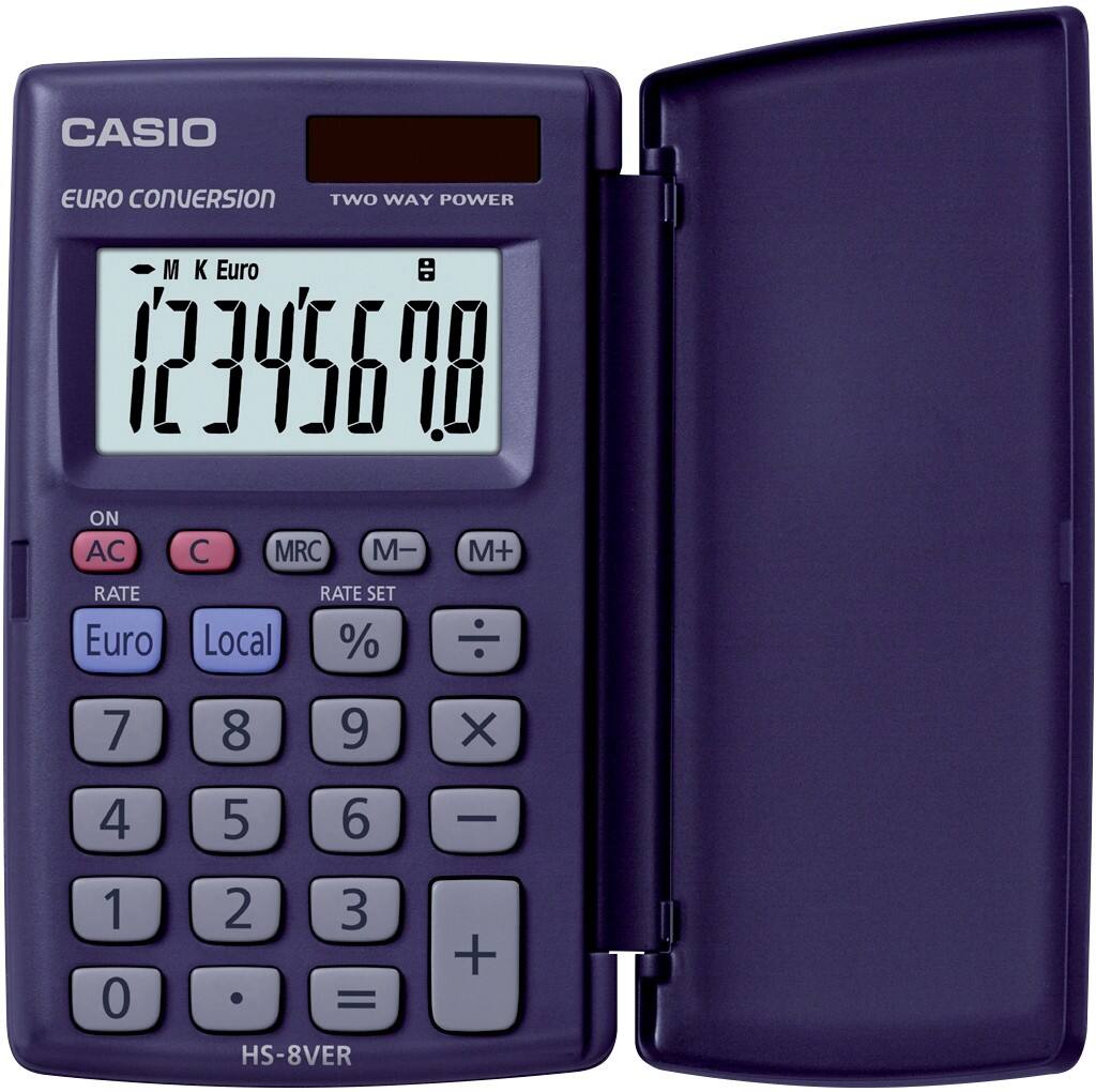 Casio HS-8VER Zakrekenmachine 8-cijferig LCD-scherm Blauw