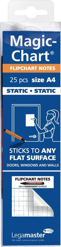 Legamaster Magic-Chart flipover Notities 7-159000-A4 29,7 x 21 cm Geruit Wit Rol van 25 vellen