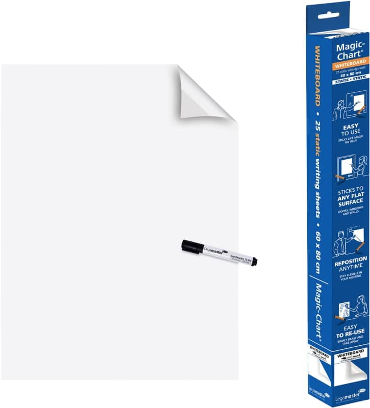 Legamaster Magic-Chart XL Whiteboardfolie 7-159154 120 x 90 cm Effen Wit Rol van 15 vellen