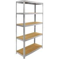 Erro Stellingkast 5 Planken Spaanplaat, staal 900 x 400 x 1.800 mm Zilver