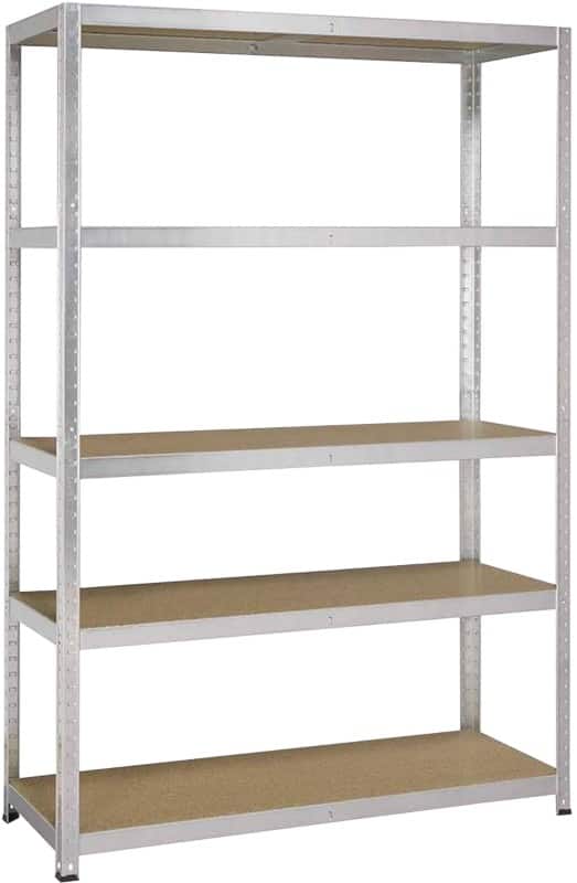 Erro Stellingkast 5 Planken Spaanplaat, staal 1.200 x 400 x 1.800 mm Zilver