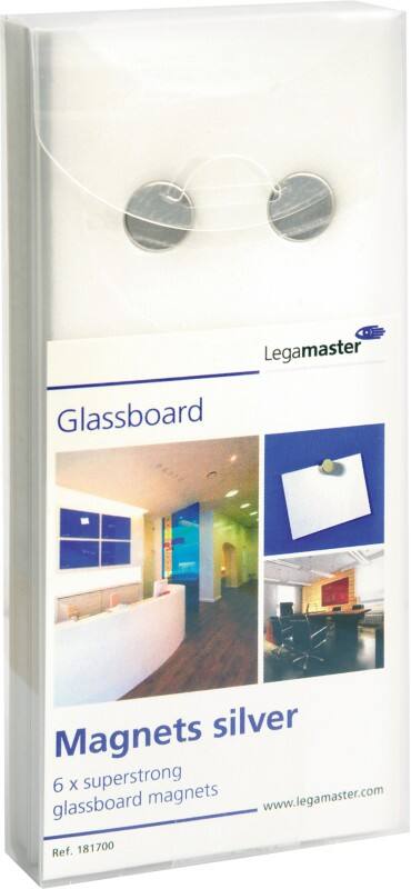 Legamaster Glassboard Rond Magneten Zilver 12 mm 6 Stuks