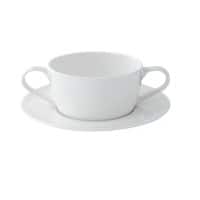 Nobel Fine Bone China Soepkopschotel Porselein 170 mm Crème 24 Stuks