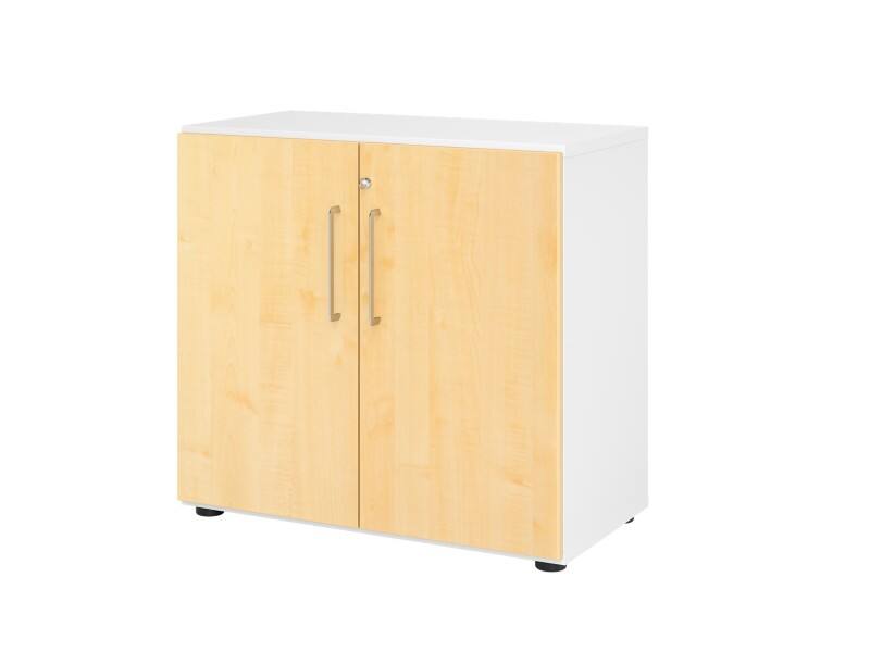 Hammerbacher Kast Spaanplaat 1 Plank Afsluitbaar  Ahorn Wit