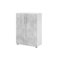 Hammerbacher Kast Spaanplaat 2 Planken Afsluitbaar  Beton Wit