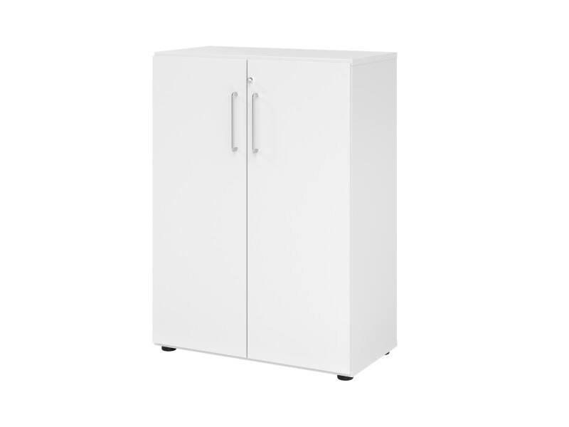 Hammerbacher Kast Spaanplaat 2 Planken Afsluitbaar  Wit