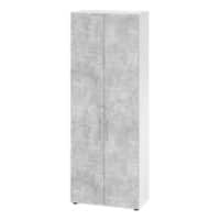 Hammerbacher Kast Spaanplaat 5 Planken Afsluitbaar  Beton Wit