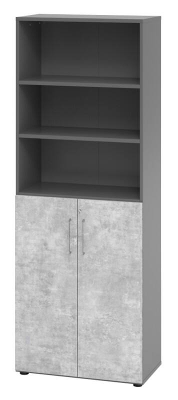 Hammerbacher Spaanplaat Kast 5 Planken  Grafiet Beton