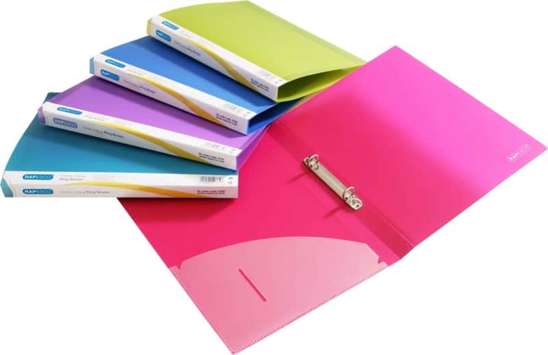 Rapesco 25 mm Ringband PP (Polypropeen) A4 2 Ringen Kleurenassortiment 10 Stuks