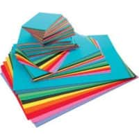 Tutorcraft Multikleur Gekleurd papier in verschillende maten en 10 verschillende kleuren 225 gsm Pak van 1500 Vellen