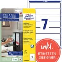 Avery Rugetiket L4760REV-10 Klevend A4 Wit 38 x 192 mm 10 Vellen à 7 Etiketten