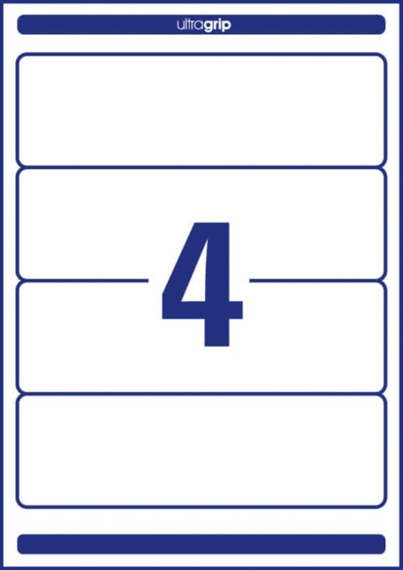 Avery Rugetiket L4761-10 Klevend A4 Wit 61 x 192 mm 10 Vellen à 4 Etiketten