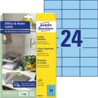 Avery Etiketten 3449-10 70 x 37 mm Blauw 10 Vellen van 24 Etiketten