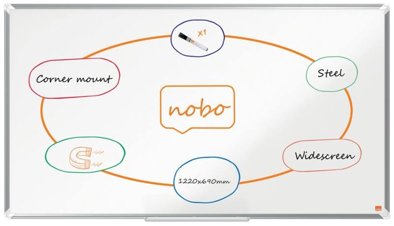 Nobo Premium Plus Widescreen whiteboard 1915372 wandmontage magnetisch gelakt staal 122 x 69 cm
