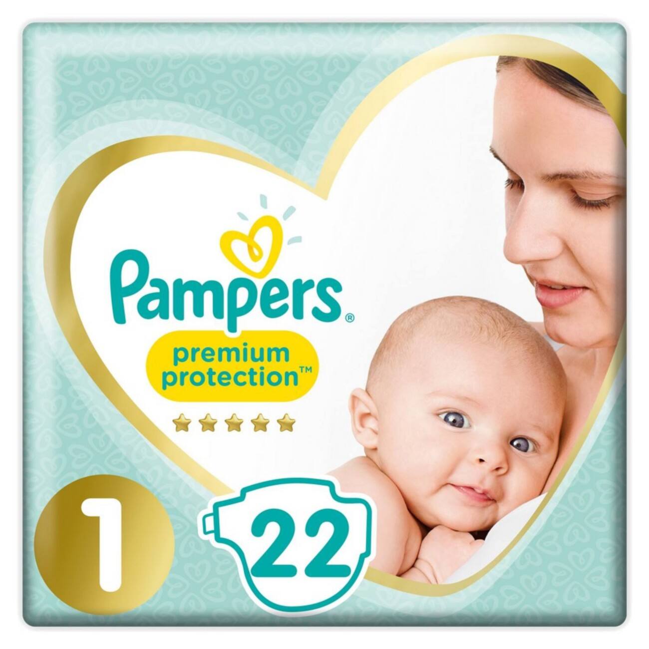 Pampers Luiers Premium Protection Maat 1 2-5 KG 22 Stuks