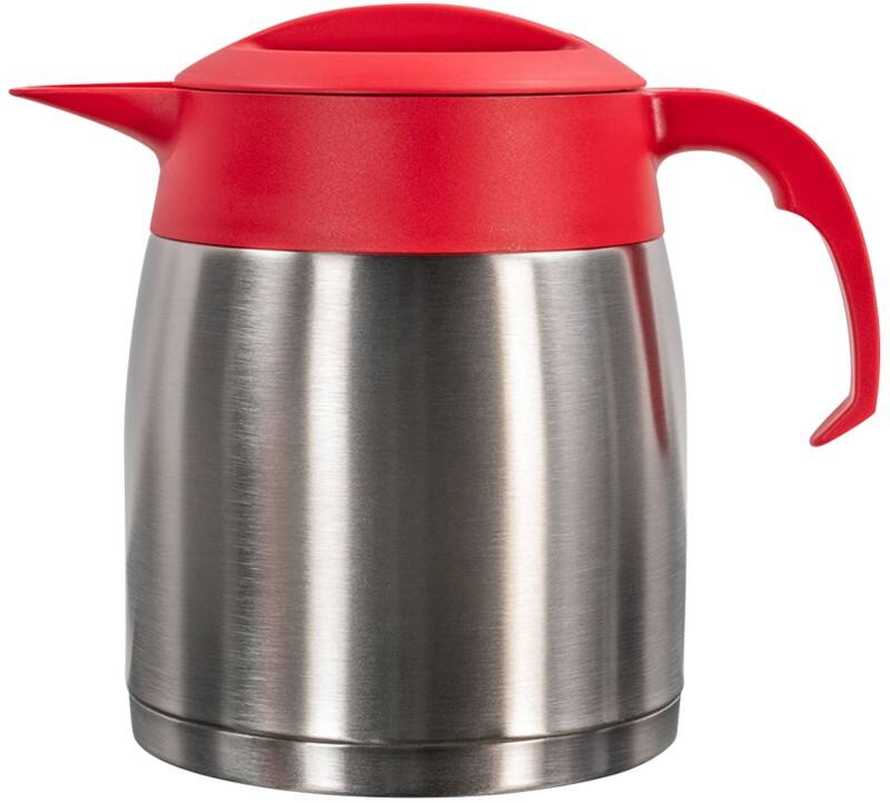 Jos ten Berg EasyClean Koffiekan Roestvrij staal) 1,2 l Zilver, rood