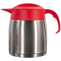 Jos ten Berg EasyClean Koffiekan Roestvrij staal) 1,2 l Zilver, rood