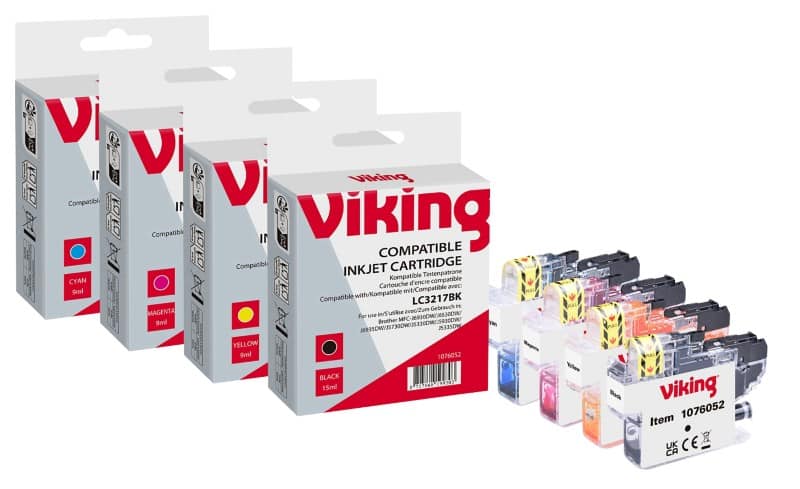Viking LC-3217 compatibele Brother inktcartridge cyaan, geel, magenta, zwart multipak 4 stuks