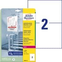 Avery Laser Antimicrobiële etiketten L8002-10 Klevend A4 Wit 210 x 148 mm 10 Vellen à 2 Etiketten