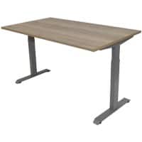 euroseats Bureau Rechthoekig Naturel Eiken T-Voet 1.200 (B) x 800 (D) x 865 (H) mm Metaal