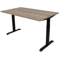 euroseats Bureau Rechthoekig Naturel Eiken T-Voet 1.200 (B) x 800 (D) x 865 (H) mm Metaal
