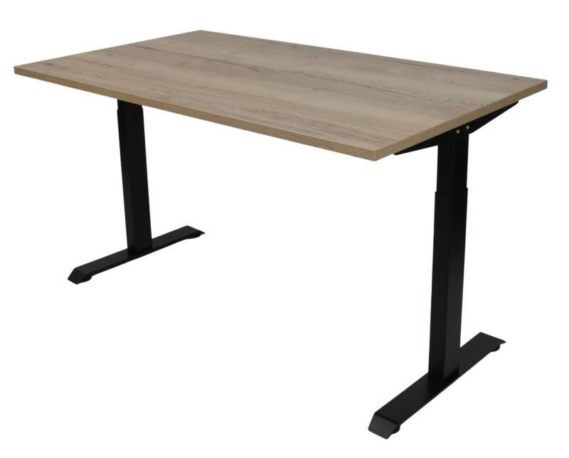 euroseats Bureau Rechthoekig Naturel Eiken T-Voet 1.600 (B) x 800 (D) x 865 (H) mm Metaal