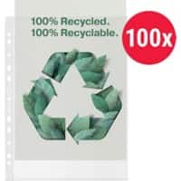 Esselte Showtassen 100% Gerecycled A4 Generfd Transparant 70 micron Polypropyleen 11 Gaten 627493 Pak van 100