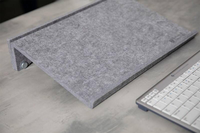 BakkerElkhuizen Document Holder Height Adjustable PET, Felt Light Grey 80 x 385 x 260 mm