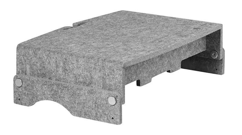 BakkerElkhuizen Monitorstandaard voor 17" Scherm in hoogte verstelbaar PET, Vilt Lichtgrijs 75 x 375 x 250 mm