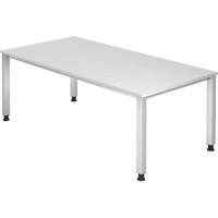 Hammerbacher Q Series VQS Hoogteverstelbaar Bureau Rechthoekig Wit 4 metalen poten 2.000 (B) x 1.000 (D) x 810 (H) mm Spaanplaat, Staal