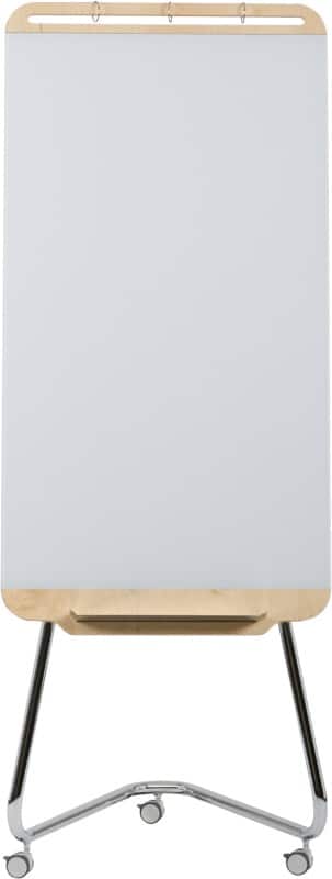 ARCHYI. Douro Mobiele flipchart Staand Chrome, Glas, Hout 70 (B) x 120 (H) cm Wit