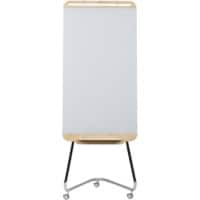 ARCHYI. Douro Mobiele flipchart Staand Chrome, Glas, Hout 70 (B) x 120 (H) cm Wit