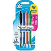 Papermate FlexGrip Ultra Gelpen Intrekbaar  0,7 mm Medium Kleurenassortiment 4 Stuks