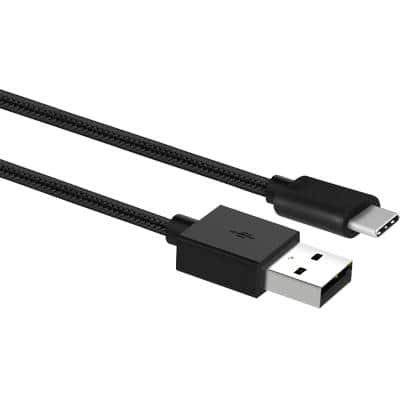 Ewent USB-C kabel USB A Maleto USB-C Mannelijk 1m Zwart