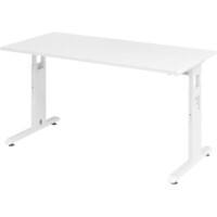 Hammerbacher In hoogte verstelbaar Recht Bureau met C-voet Express Q Wit 1,400 x 672 x 685 - 810 mm