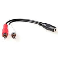 ACT 0,15 M audiokabel 1X 3,5 mm aansluiting Mannelijk naar 1X 3,5 mm stereo-jackplug vrouwelijk - 2x RCA Mannelijk