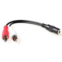 ACT 0,15 M audiokabel 1X 3,5 mm aansluiting Mannelijk naar 1X 3,5 mm stereo-jackplug vrouwelijk - 2x RCA Mannelijk