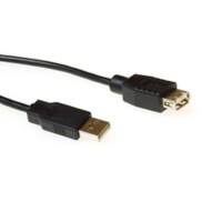 ACT USB 2.0 A Mannelijk - USB-A Vrouwelijk Zwart 0,5 M