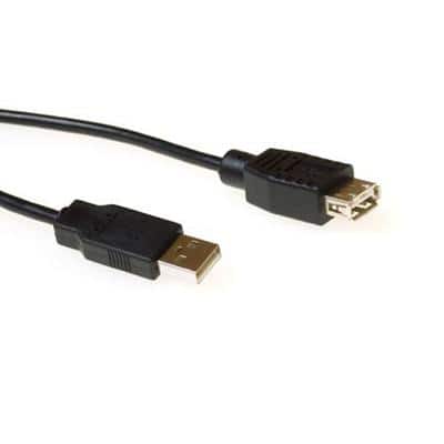 ACT USB A Male USB-kabel USB A Female SB2230 Zwart 3 m