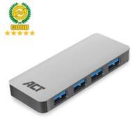 ACT USB-hub met voeding Aantal poorten: 4X USB-A vrouwelijk 0.50 m, Aluminium behuizing