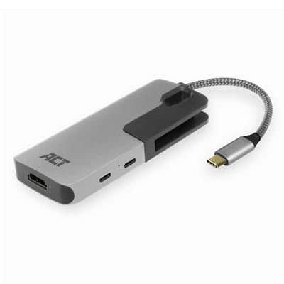 ACT USB-C naar HDMI vrouwelijke adapter met PD Pass-Through, 4K, USB-A , USB-C poort, Kaartlezer